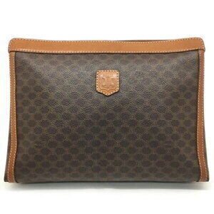 Celine Macadam Brown Clutch Bag Shoulder Handbag